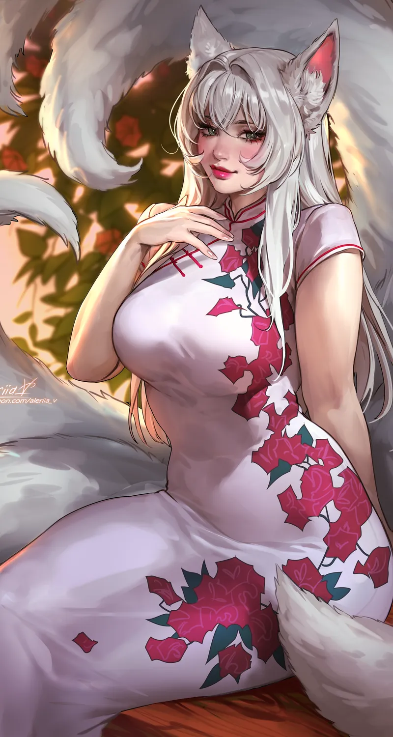 原创 角色 幻想 女孩 艺术品 绘画 尾巴 旗袍 手机 无水印壁纸 4392×6200