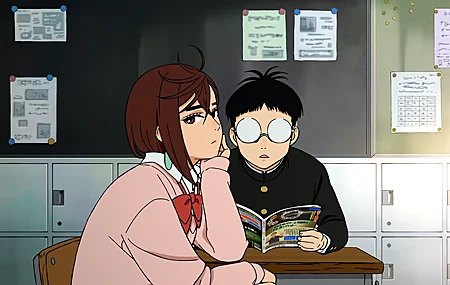 男孩 动漫 女孩 教室 眼镜 书 书桌 上学 同学 壁纸 4788×2694