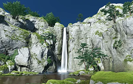 精选自然 瀑布 长泉 数字艺术 风景 高清壁纸 4627×2603