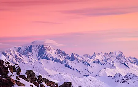 自然 风景 天空 云 山脉 岩石 雪 冬天 4K壁纸 6144×4098