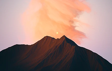 插图 数字绘画 风景 自然 山脉 日落 太阳 云 天空 绘画 壁纸 3840×2160