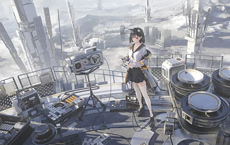 经典风景 未来派 工业 平台 机器 技术 屏幕 武器 云雾 桌面壁纸 8000×4246