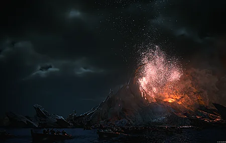 电子 游戏 角色 最终幻想VI 电影 主角 JRPG 最终幻想 屏幕截图 CGI 夜晚 天空 火山 桌面壁纸 3840×2160