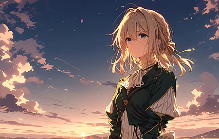 薇尔莉特 傍晚 带鱼屏 2K 壁纸 3440×1440