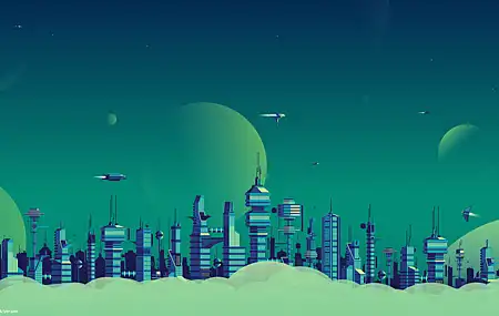 热门科幻 小说 摩天大楼 行星 太空 宇宙 飞船 高塔 晴朗 天空 高清壁纸 5120×2880