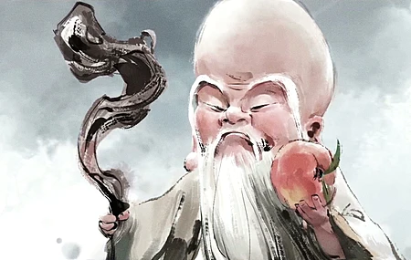 经典哪吒 魔童闹海 无量 仙翁 水墨 带鱼屏2K 壁纸 3440×1440