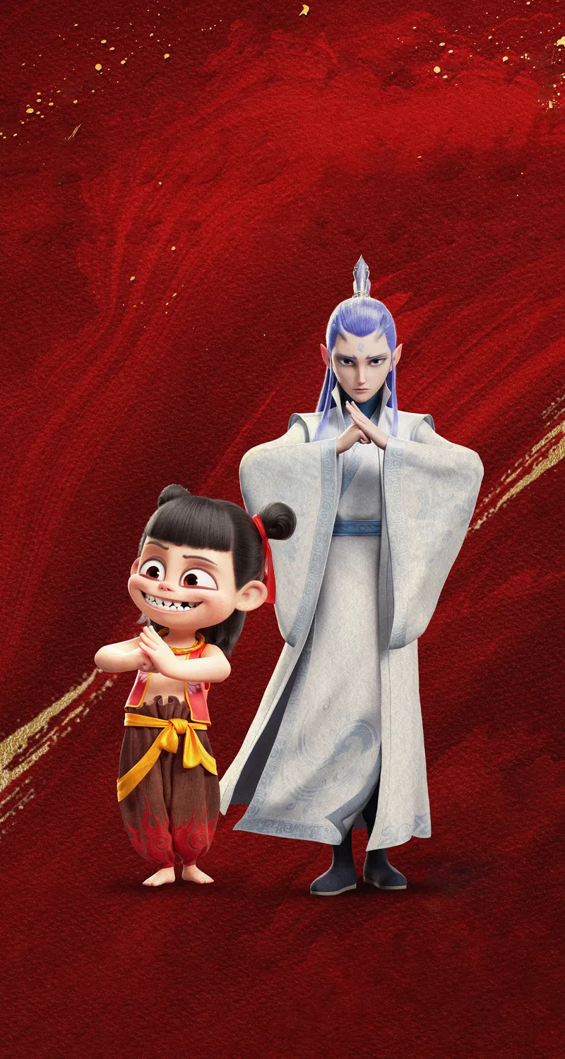 绝美哪吒 敖丙 4k 景深 手机魔童闹海 手机 4K壁纸 1773×3840