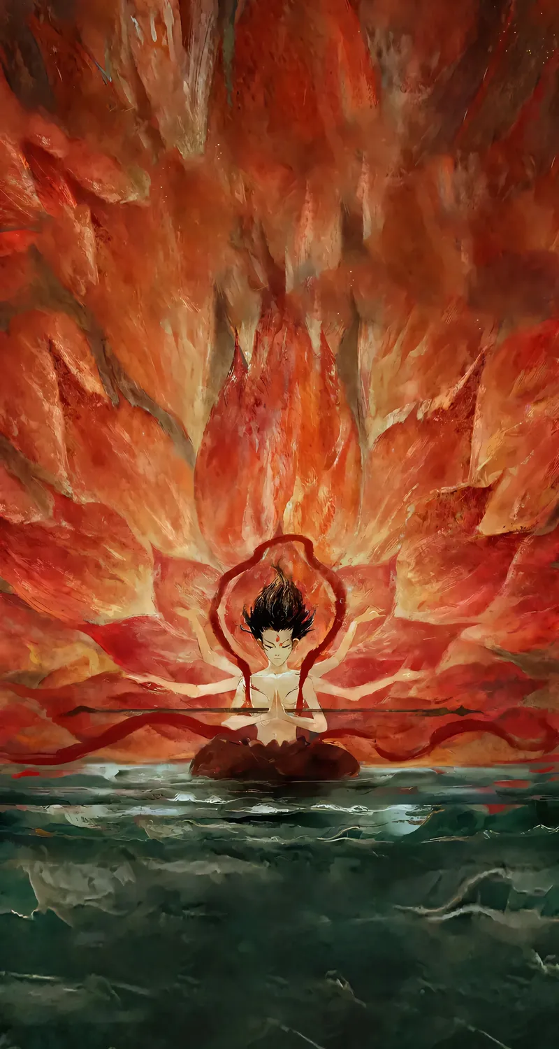 热门哪吒 魔童闹海 火莲花 4k 手机竖屏 手机 高清壁纸 1770×3840