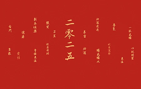 2025 年 新春快乐 好运连连 新年2K 壁纸 2880×1800