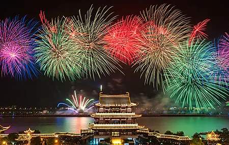 绝美除夕 夜 烟花 4K 风景 4K壁纸 3840×2160
