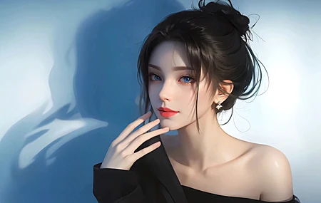 蓝色眼睛 动漫 美女 女孩 女人 2K 壁纸 2880×1800