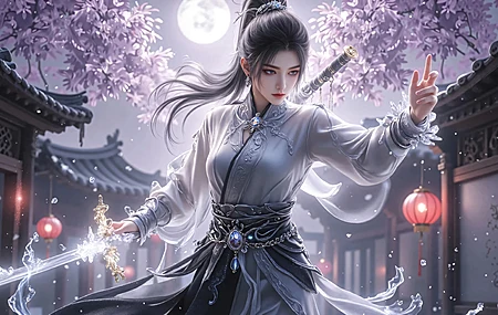 热门唯美 月光 剑来 宁姚 2K 高清壁纸 2880×1800
