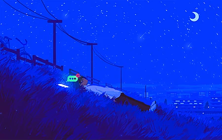 星空 男孩 躺着 草地 动漫2K 4K高清壁纸 2880×1800