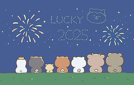 热门一起看 烟花 可爱 卡通 新年 动漫 2K 高清壁纸 2880×1800