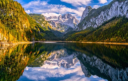 自然 景观 水 倒影 云 天空 山脉 岩石 树木 手机壁纸 5120×2880