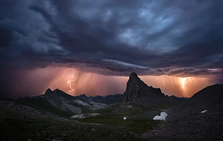 摄影 风景 云 风暴 闪电 自然 环境 天空 岩石 4K高清壁纸 5120×2880