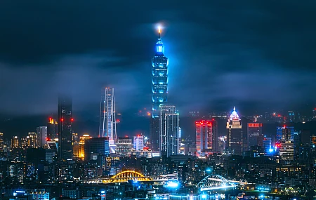 永恒之光 景观 城市 夜 灯光 建筑 桥梁 公寓 手机壁纸 8368×4836