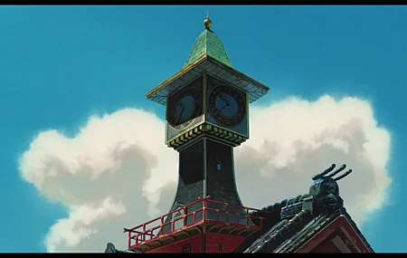 经典吉卜力工作室 动漫 钟楼 云 天空 千与千寻 高清壁纸 5760×3240