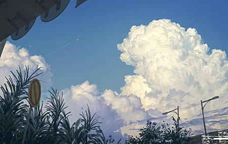 唯美云路 灯 路标 天空 树叶 手机壁纸 3840×2160